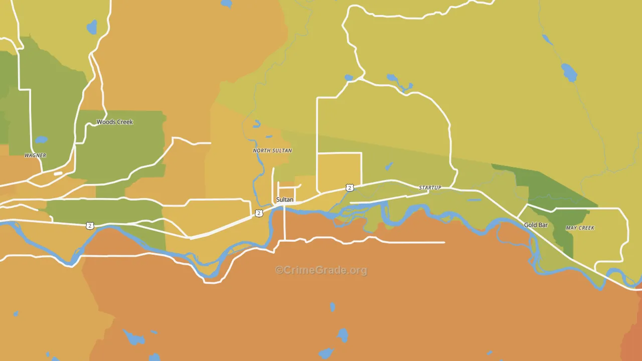 Sultan, WA Map of Vandalism Rates
