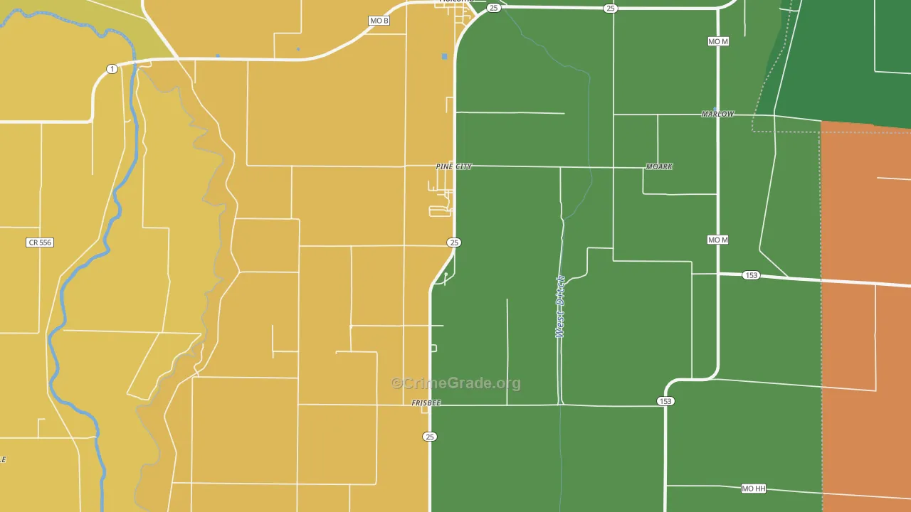 Sumach, MO Map of Vandalism Rates