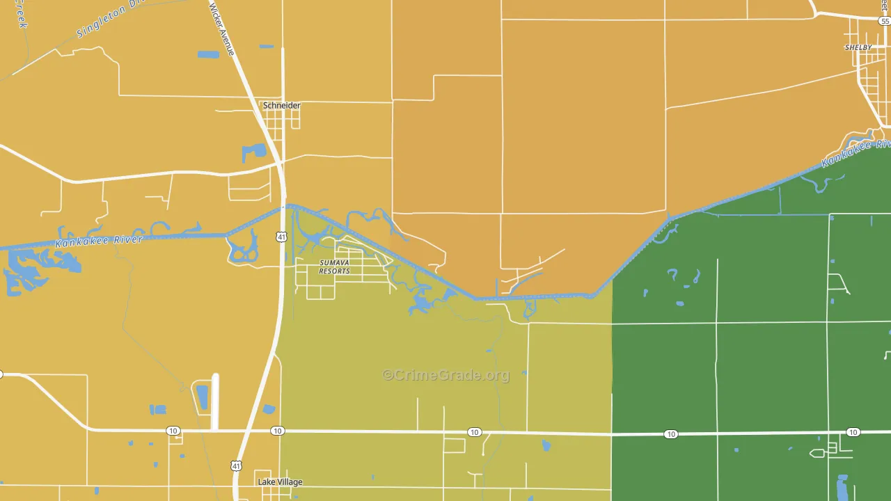 Sumava Resorts, IN Map of Vandalism Rates