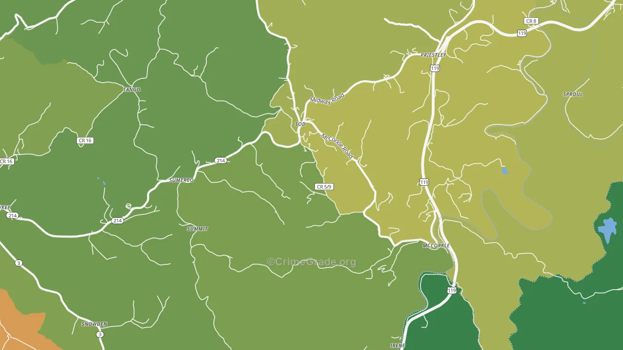 Sumerco, WV Map of Vandalism Rates