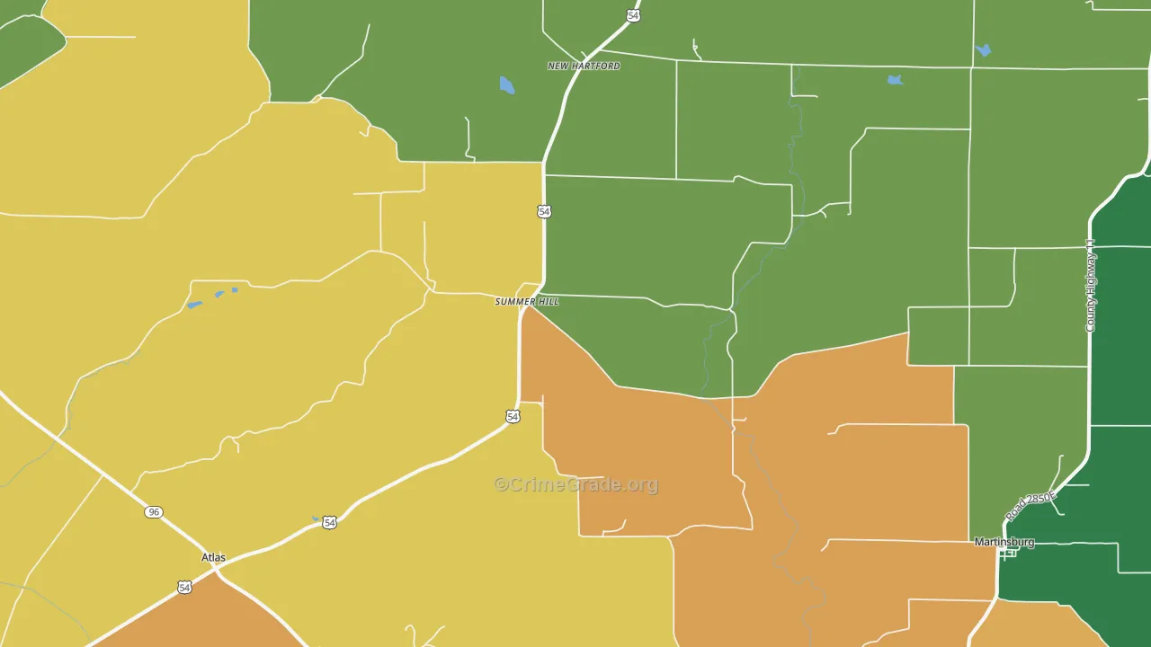 Summer Hill, IL Map of Vandalism Rates