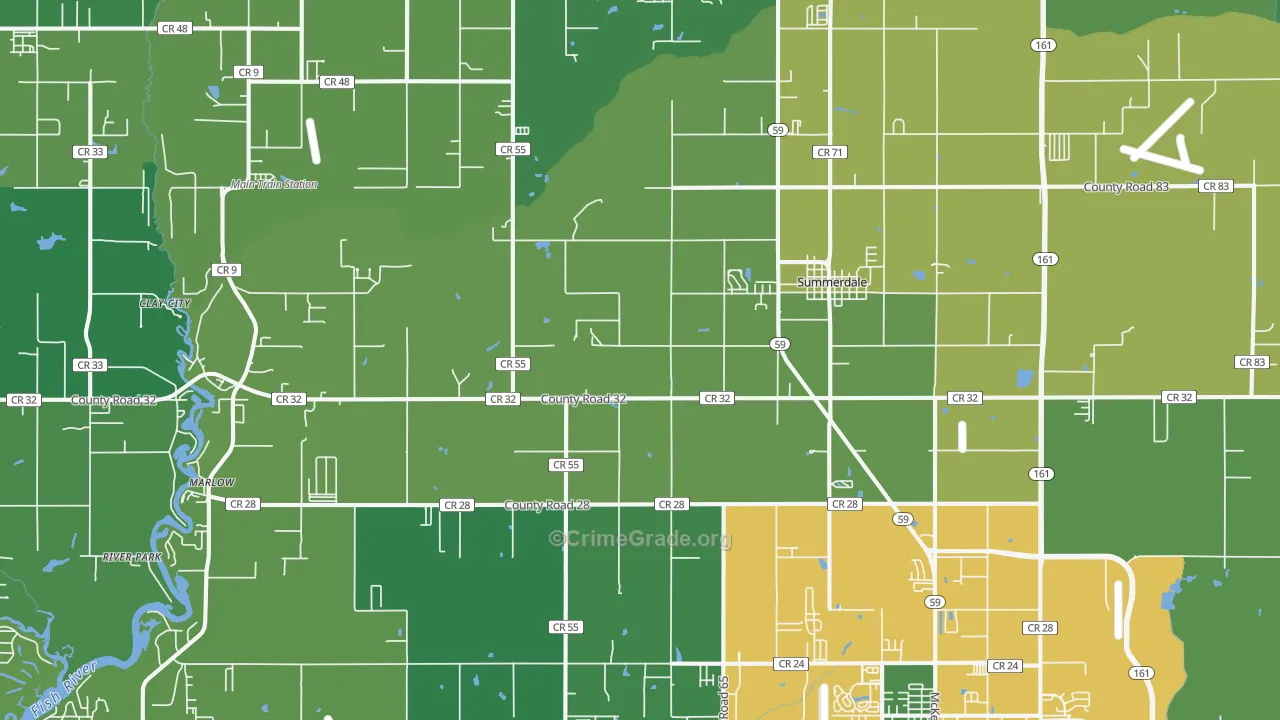 Summerdale, AL Map of Vandalism Rates