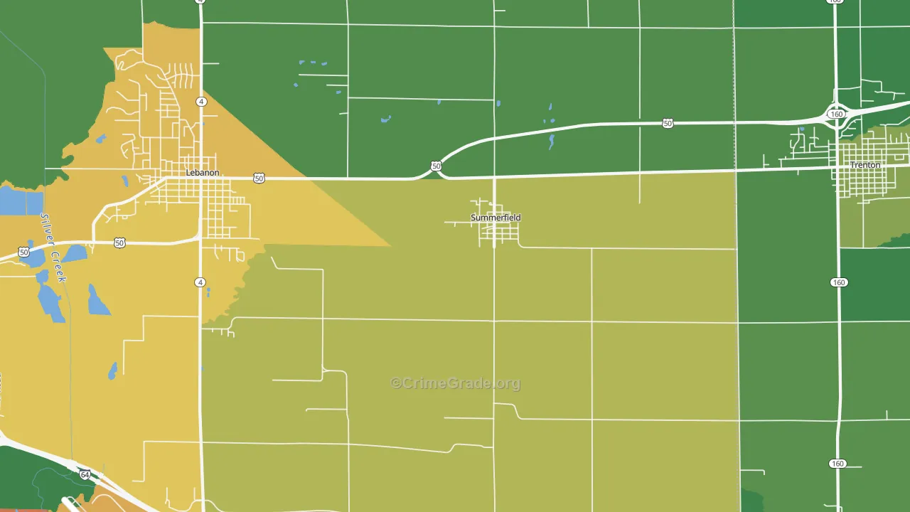 Summerfield, IL Map of Vandalism Rates