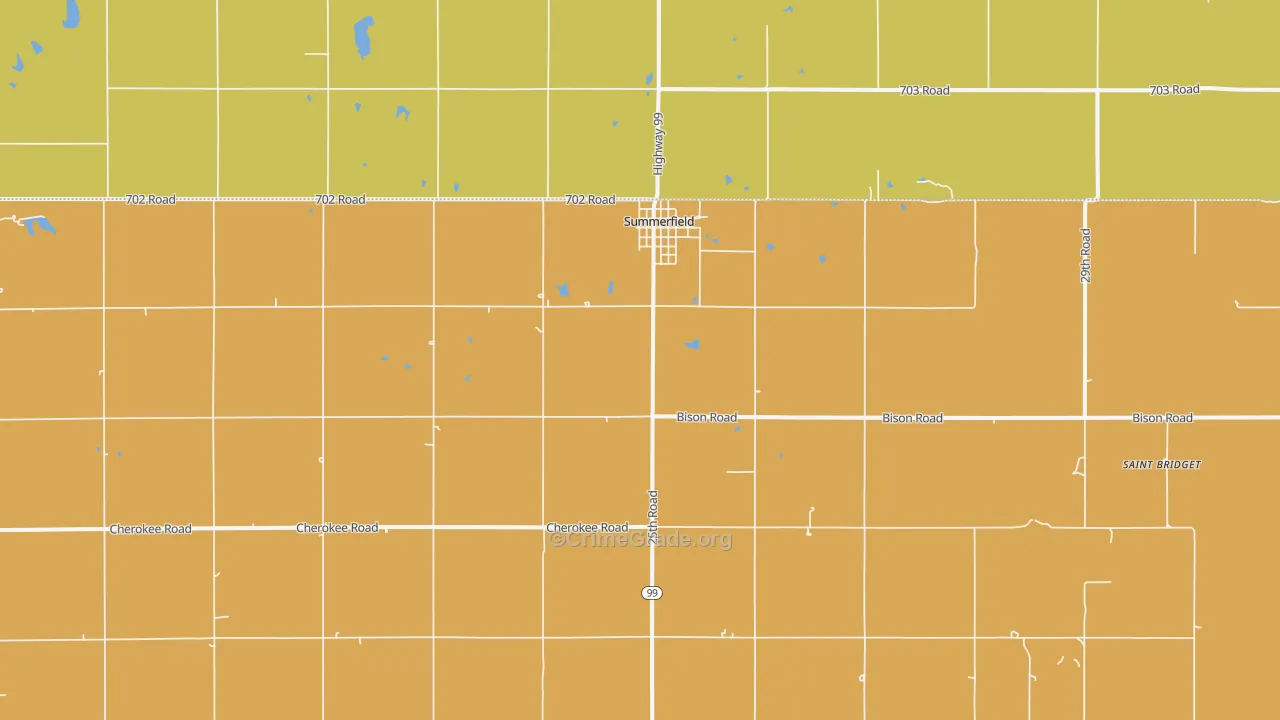 Summerfield, KS Map of Vandalism Rates