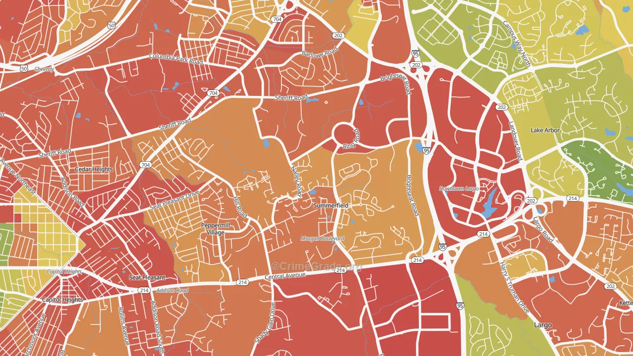 Summerfield, MD Map of Vandalism Rates