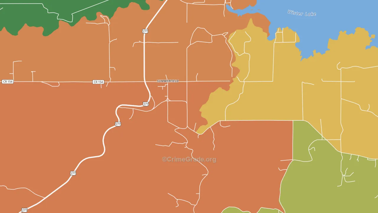 Summerfield, OK Map of Vandalism Rates
