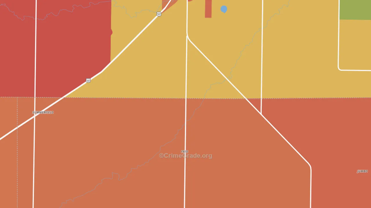 Summerfield, TX Map of Vandalism Rates