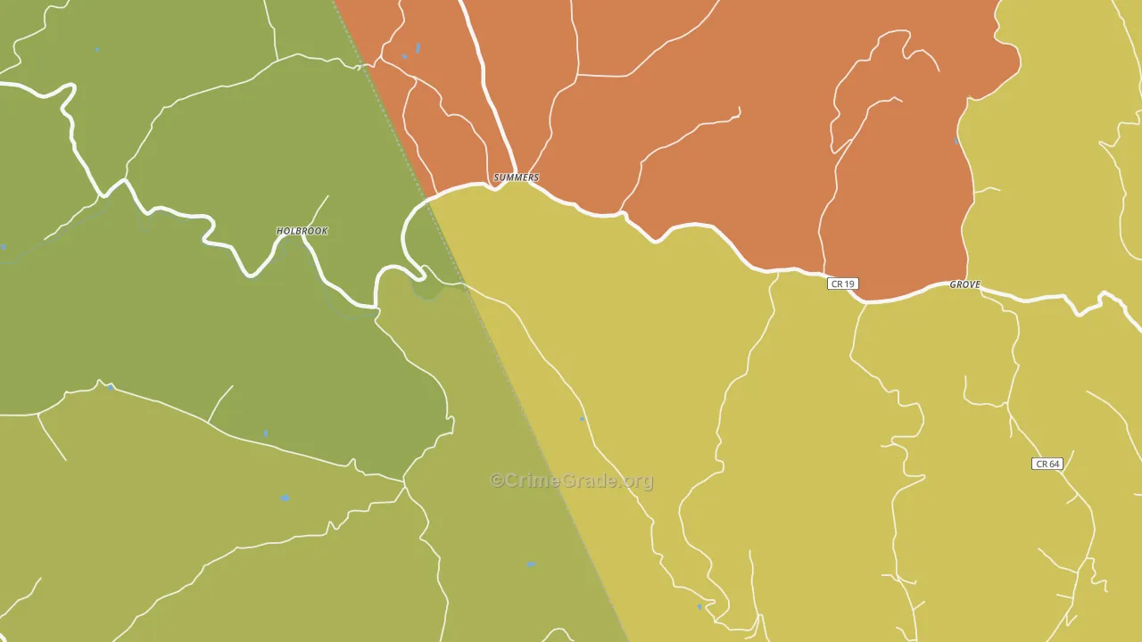 Summers, WV Map of Vandalism Rates