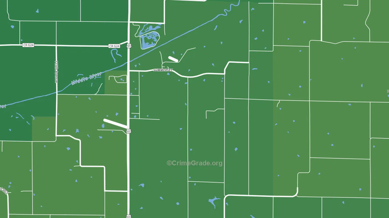 Summerset, IA Map of Vandalism Rates
