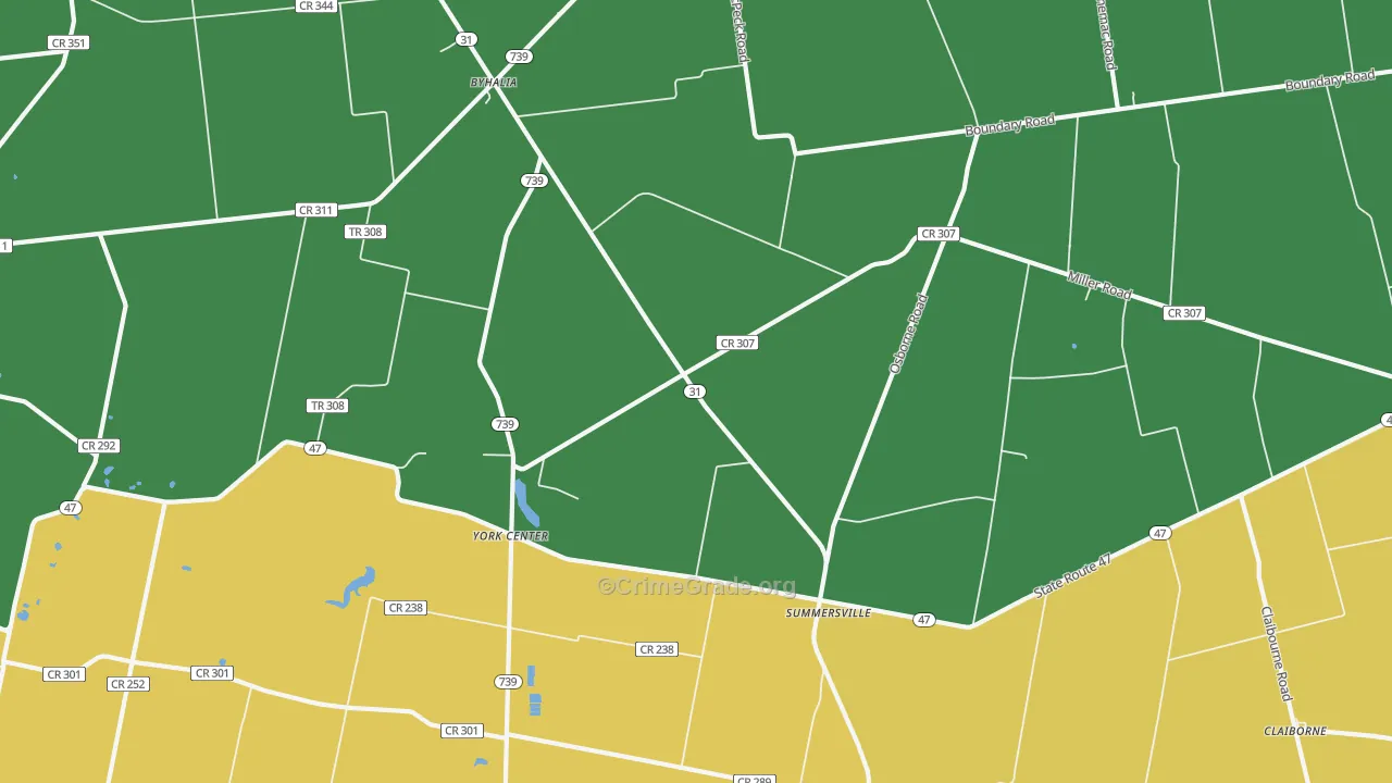Summersville, OH Map of Vandalism Rates