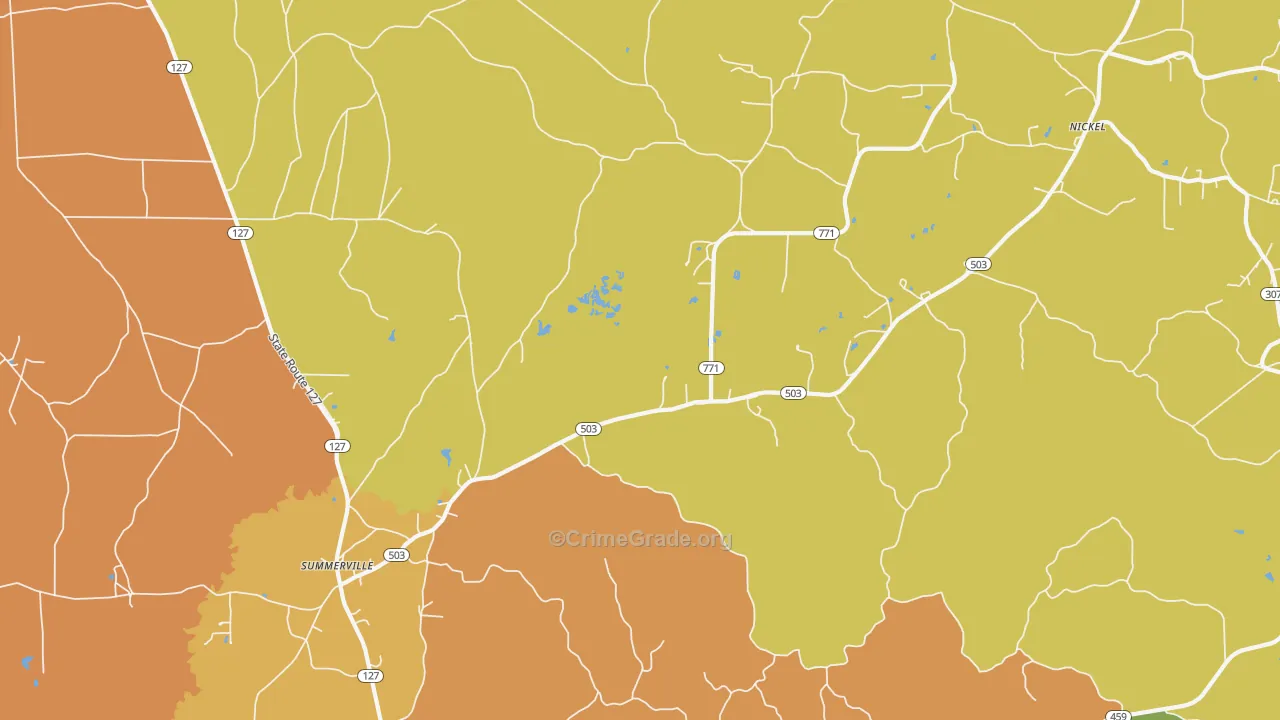 Summerville, LA Map of Vandalism Rates