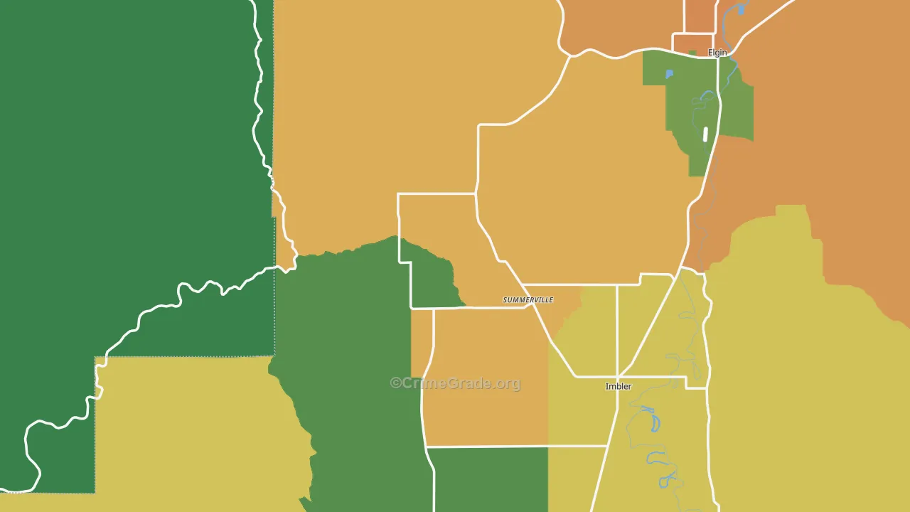 Summerville, OR Map of Vandalism Rates
