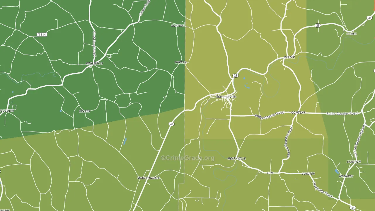 Summerville, PA Map of Vandalism Rates