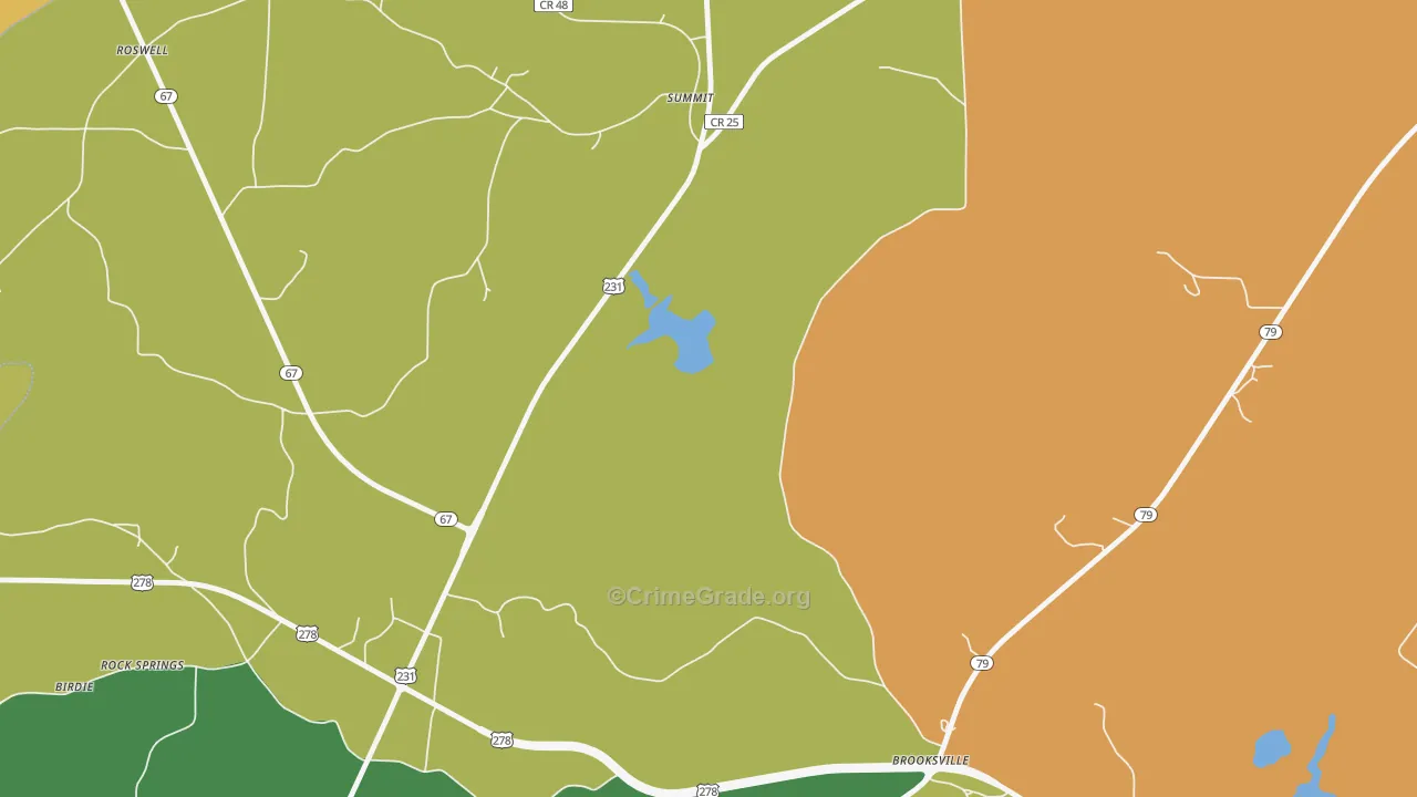 Summit, AL Map of Vandalism Rates