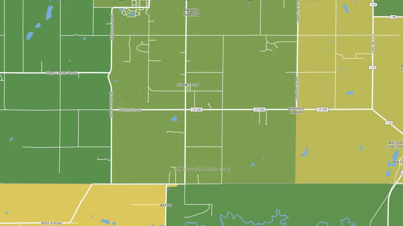 Summit City, MI Map of Vandalism Rates