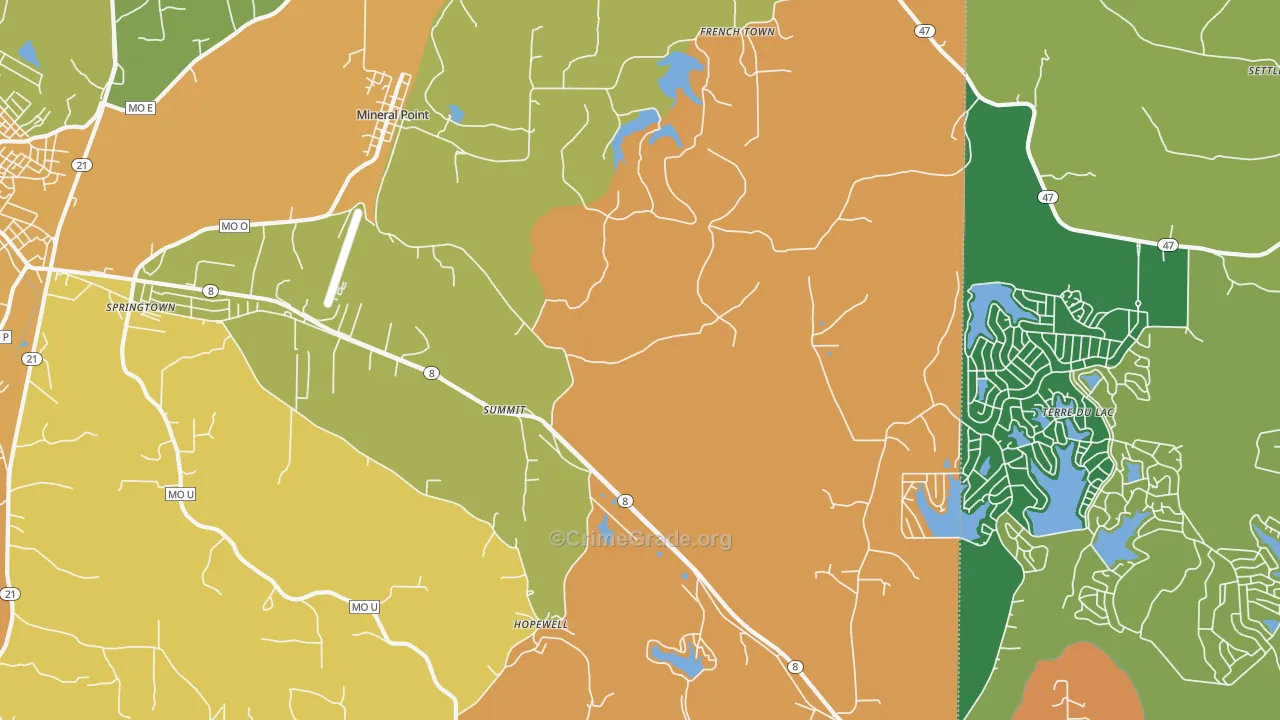 Summit, MO Map of Vandalism Rates