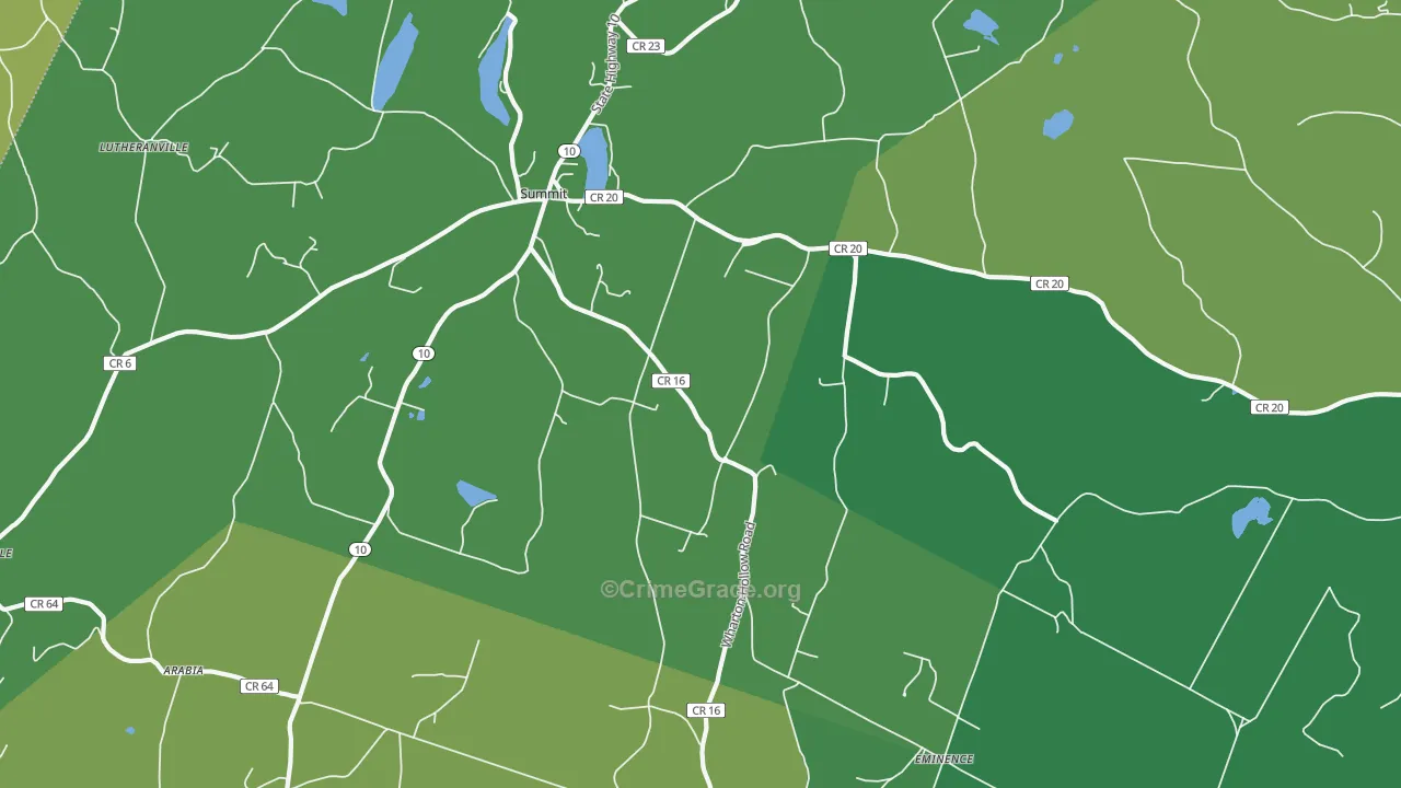 Summit, NY Map of Vandalism Rates