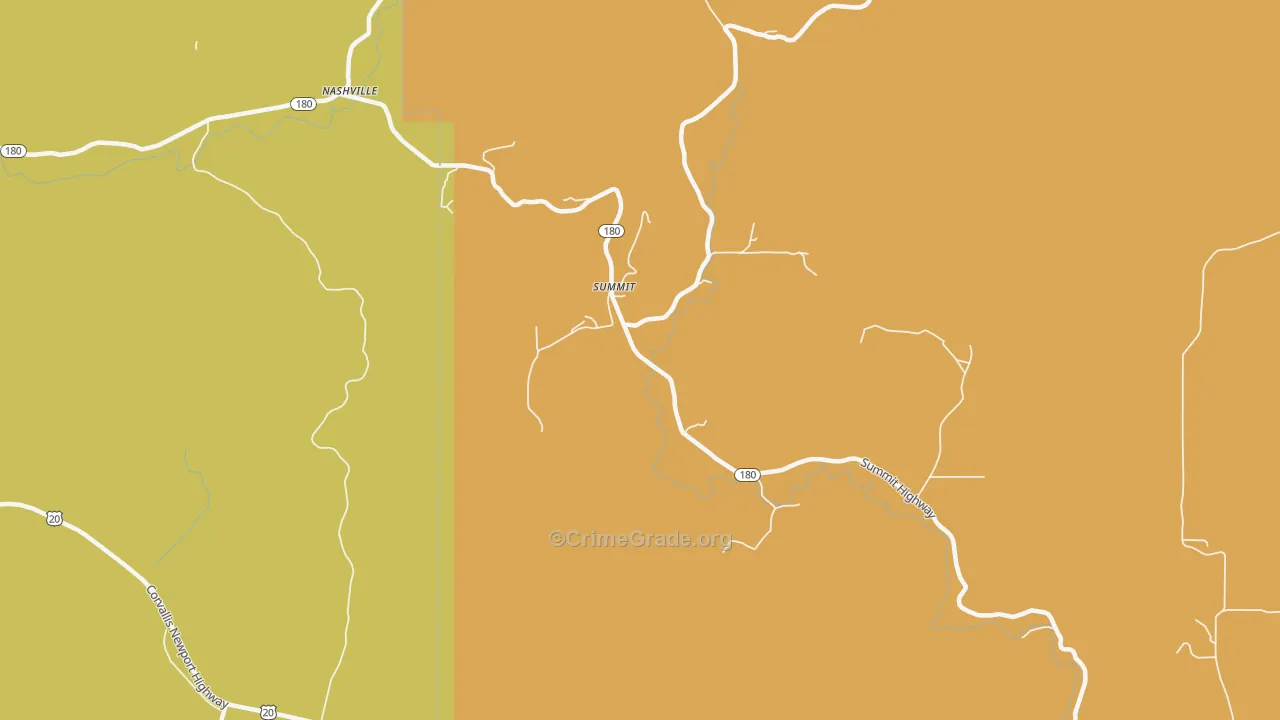 Summit, OR Map of Vandalism Rates