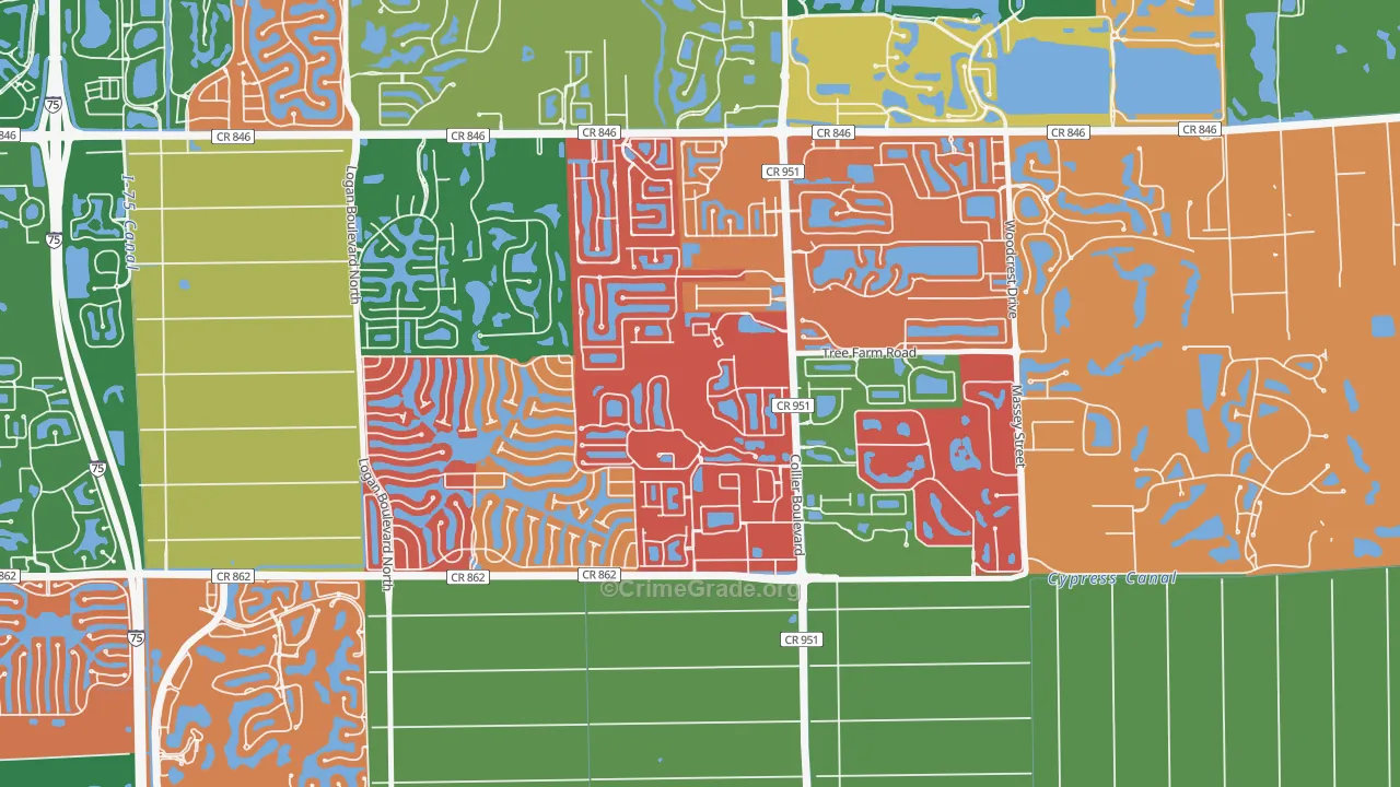 Summit Place in Naples, Naples, FL Map of Vandalism Rates