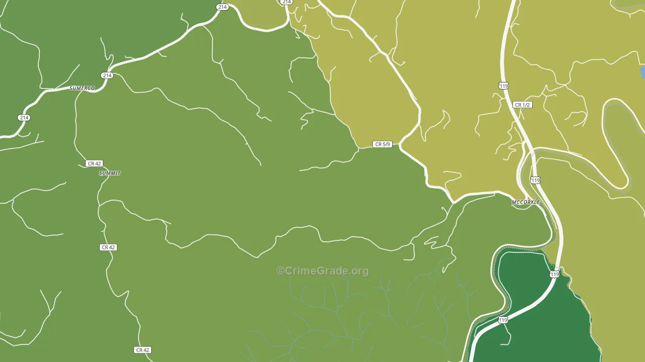 Summit, WV Map of Vandalism Rates