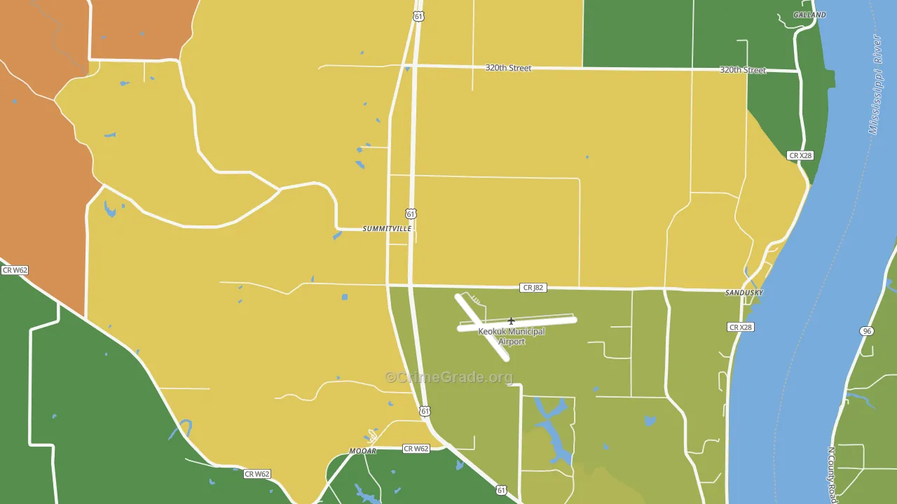 Summitville, IA Map of Vandalism Rates