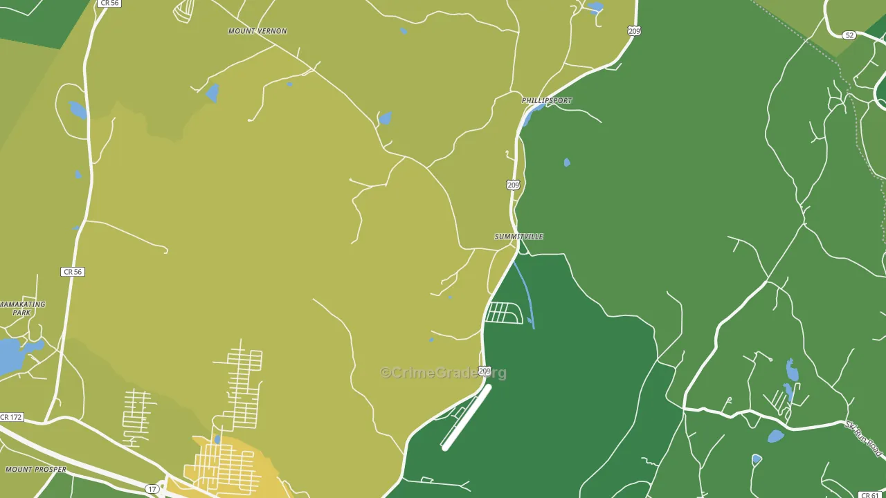Summitville, NY Map of Vandalism Rates