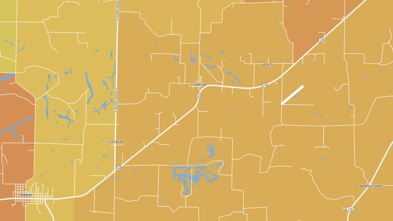 Summum, IL Map of Vandalism Rates