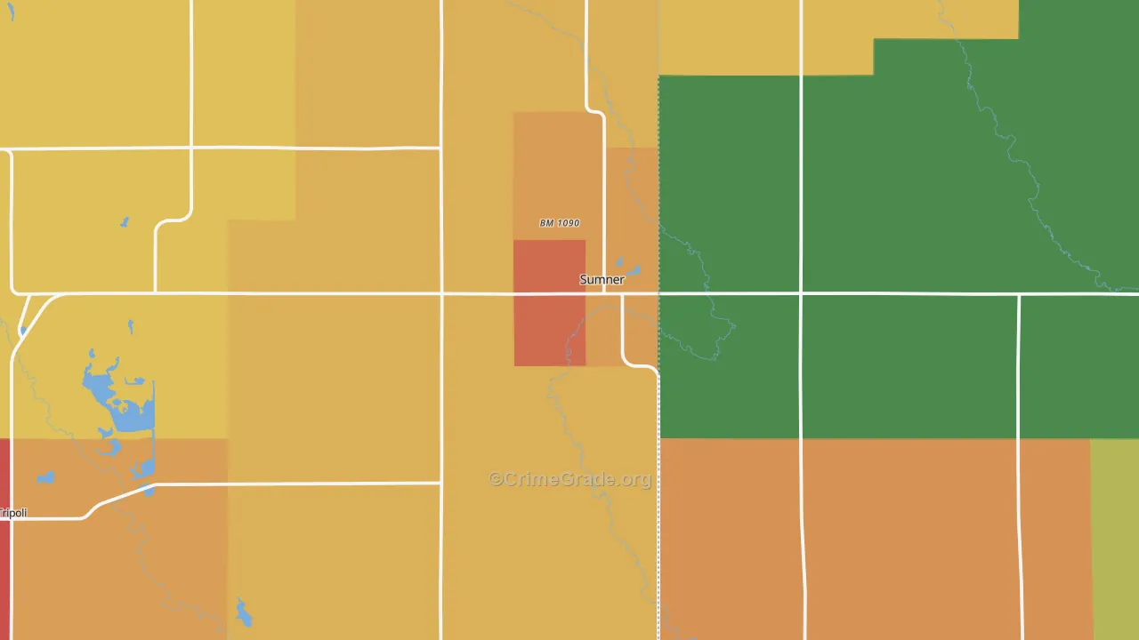 Sumner, IA Map of Vandalism Rates