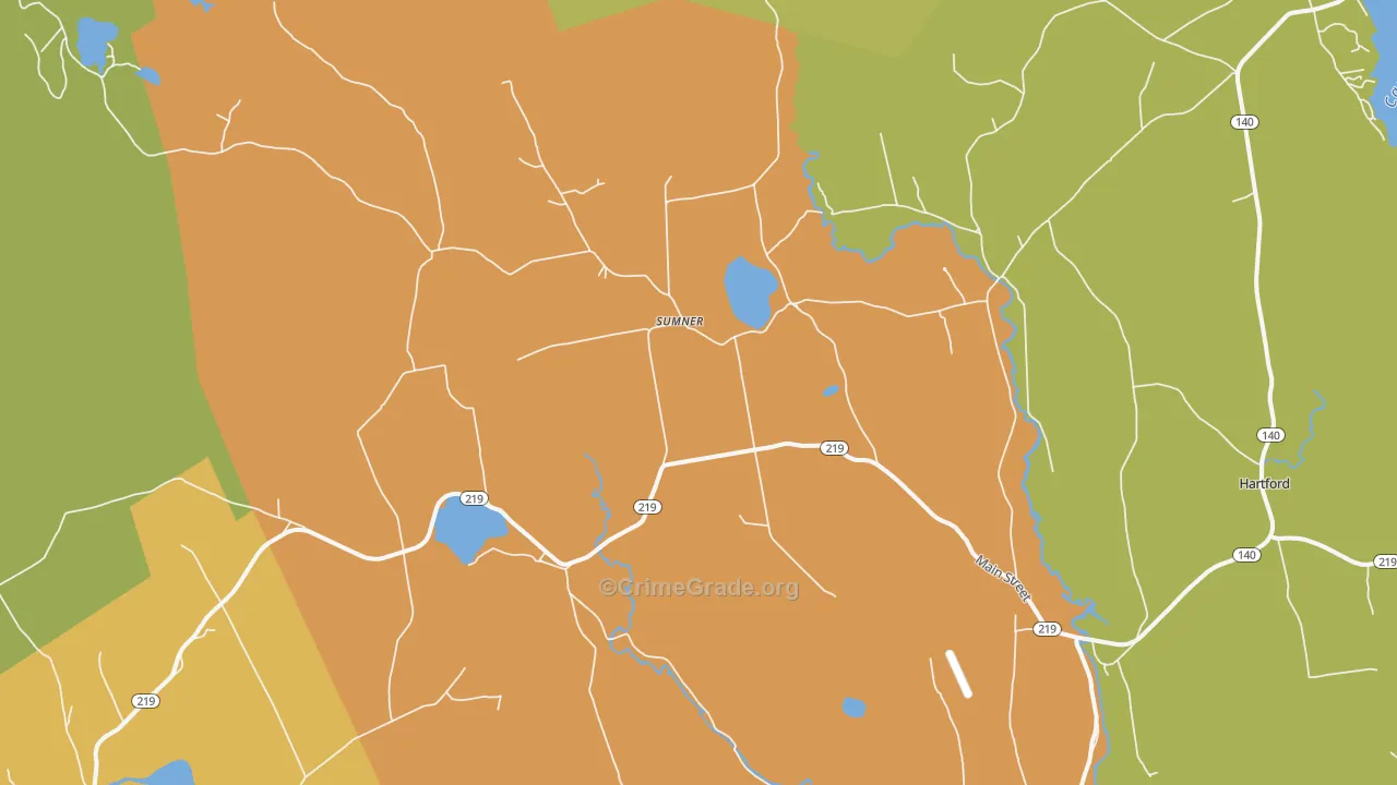 Sumner, ME Map of Vandalism Rates