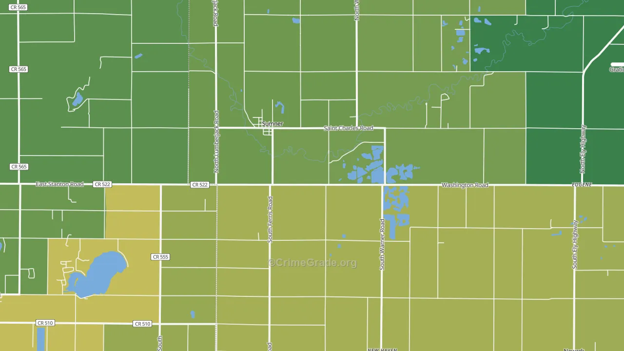 Sumner, MI Map of Vandalism Rates