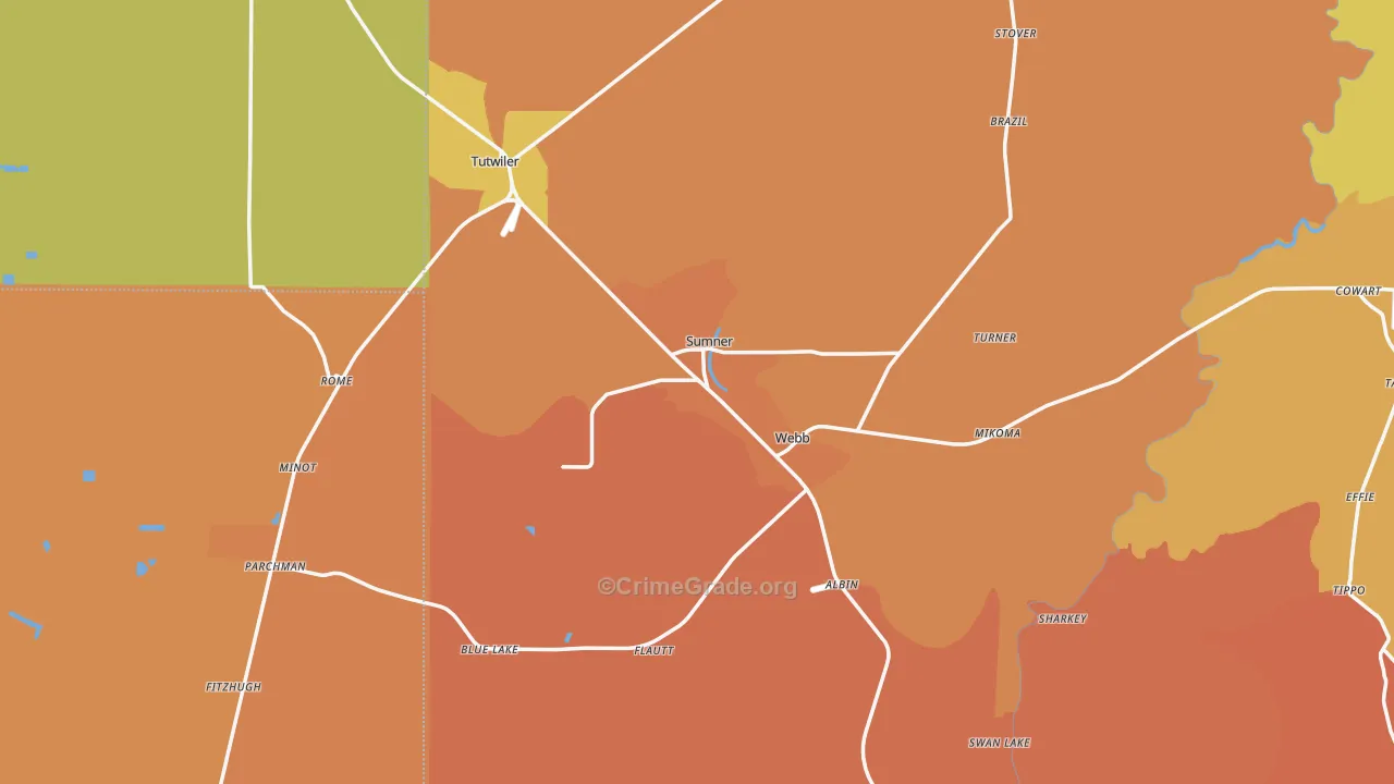 Sumner, MS Map of Vandalism Rates
