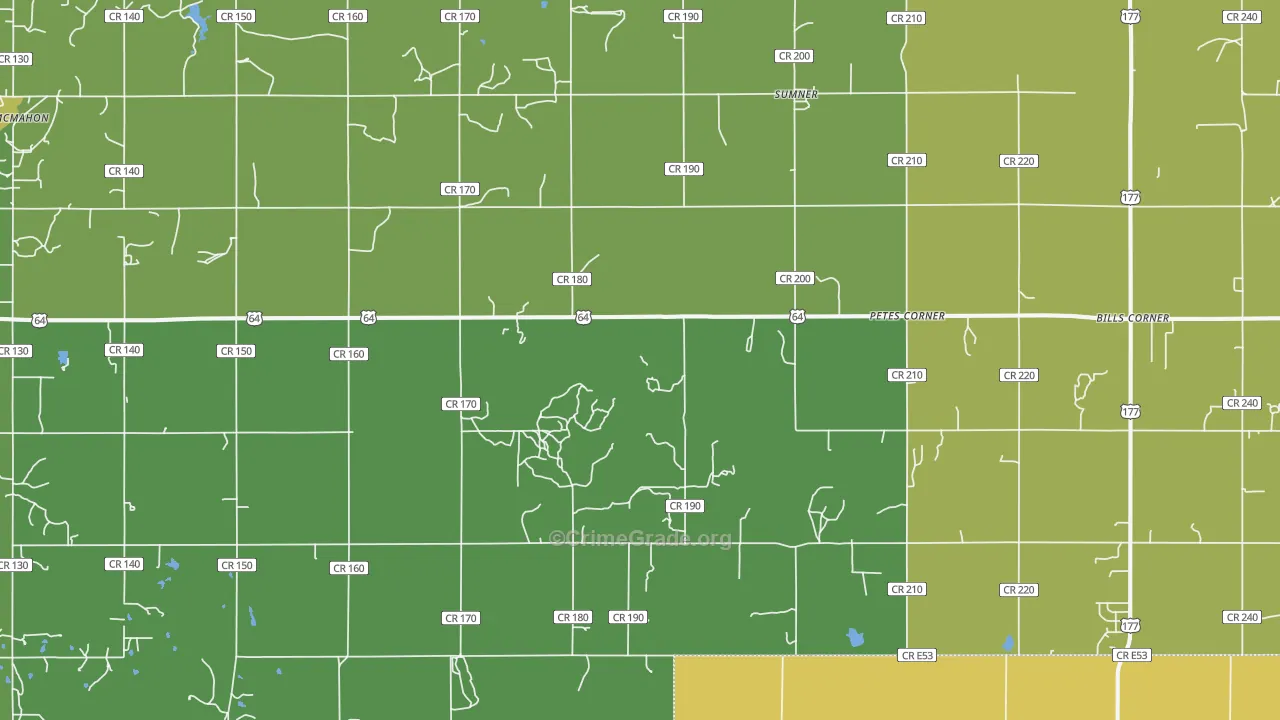 Sumner, OK Map of Vandalism Rates