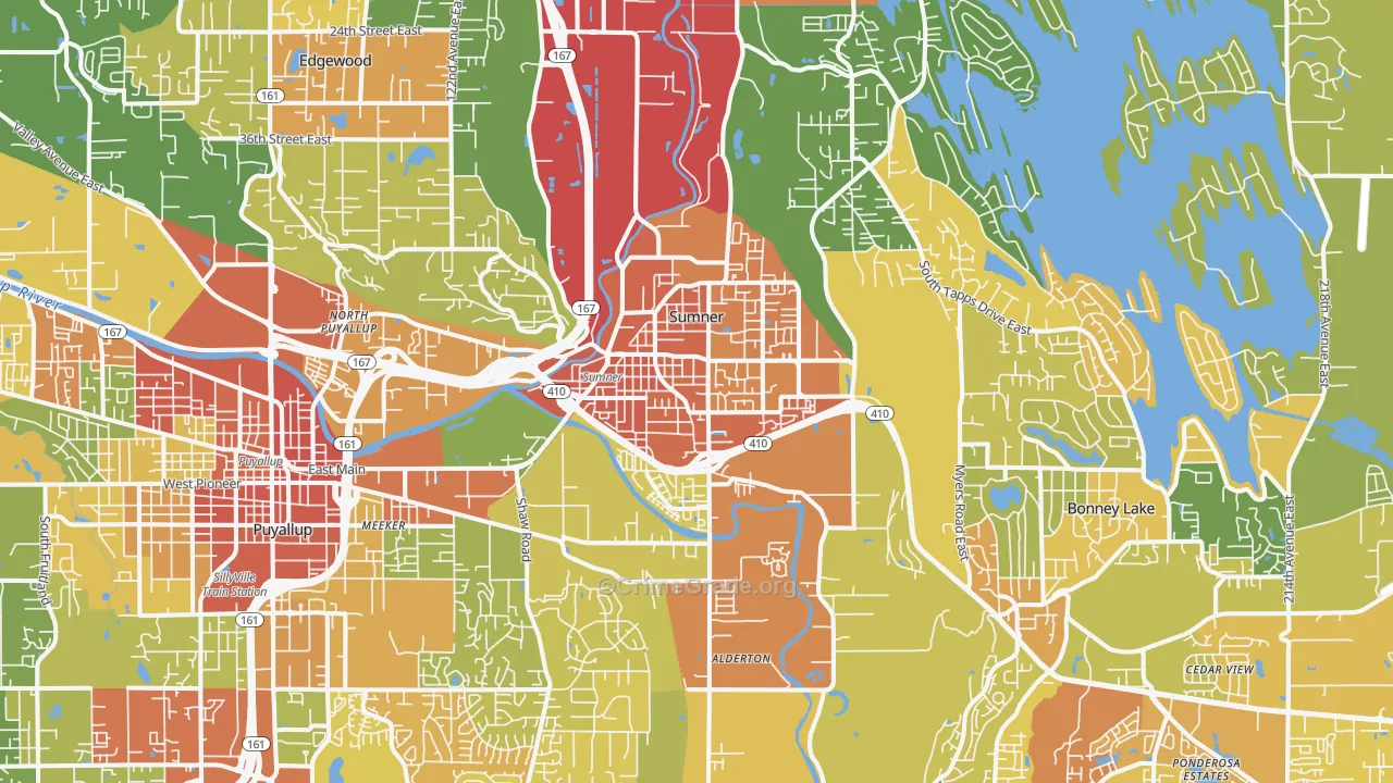 Sumner, WA Map of Vandalism Rates
