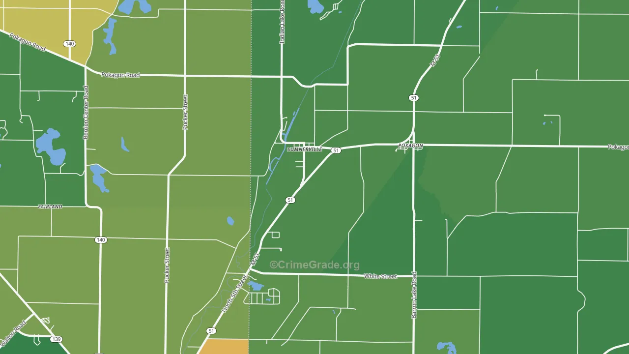 Sumnerville, MI Map of Vandalism Rates