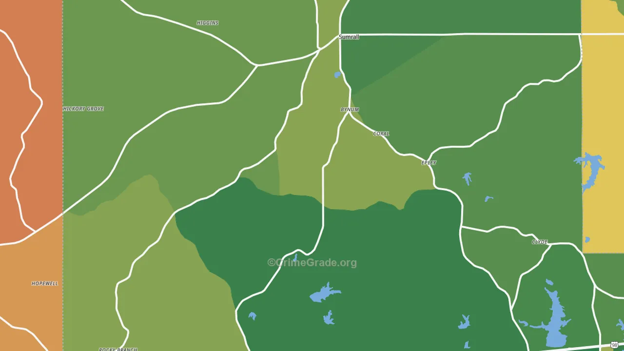 Sumrall, MS Map of Vandalism Rates