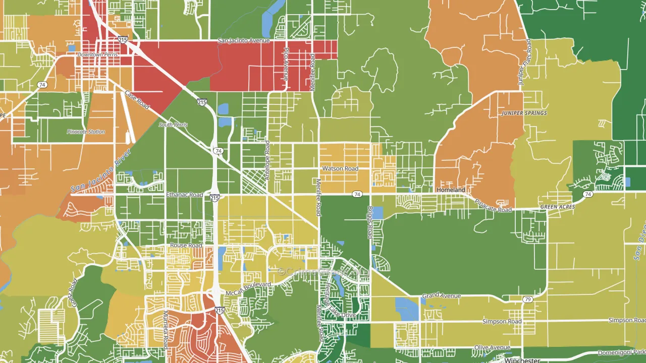 Sun City, CA Map of Vandalism Rates