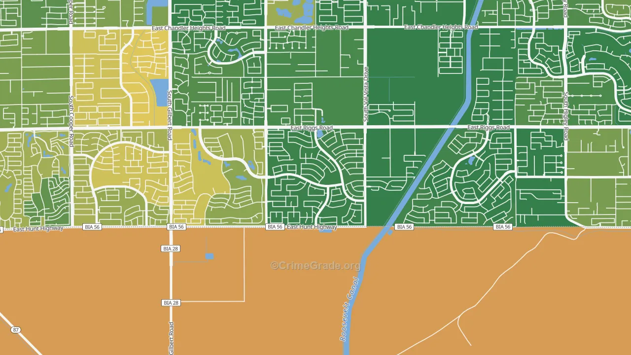 Sun Groves, Chandler, AZ Map of Vandalism Rates