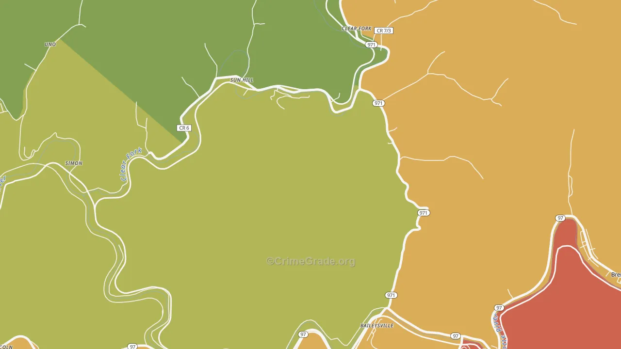 Sun Hill, WV Map of Vandalism Rates