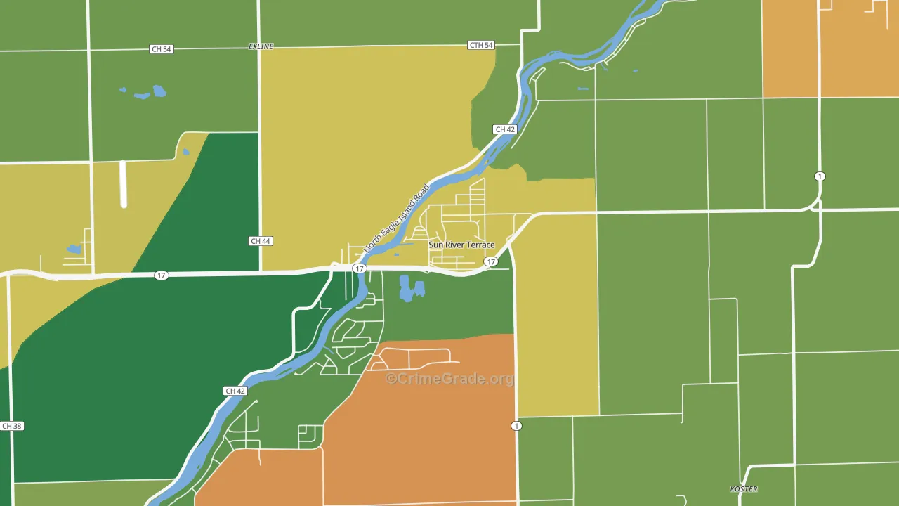 Sun River Terrace, IL Map of Vandalism Rates