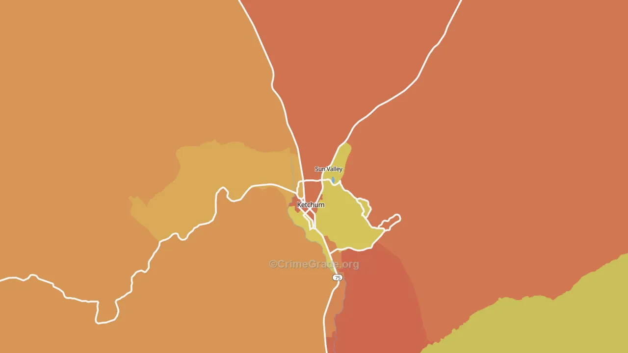 Sun Valley, ID Map of Vandalism Rates