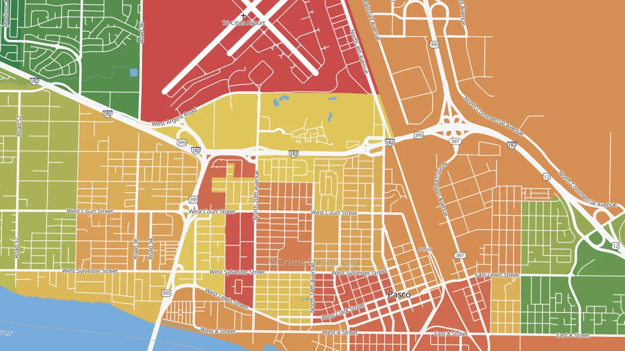 Sun Willows, Pasco, WA Map of Vandalism Rates