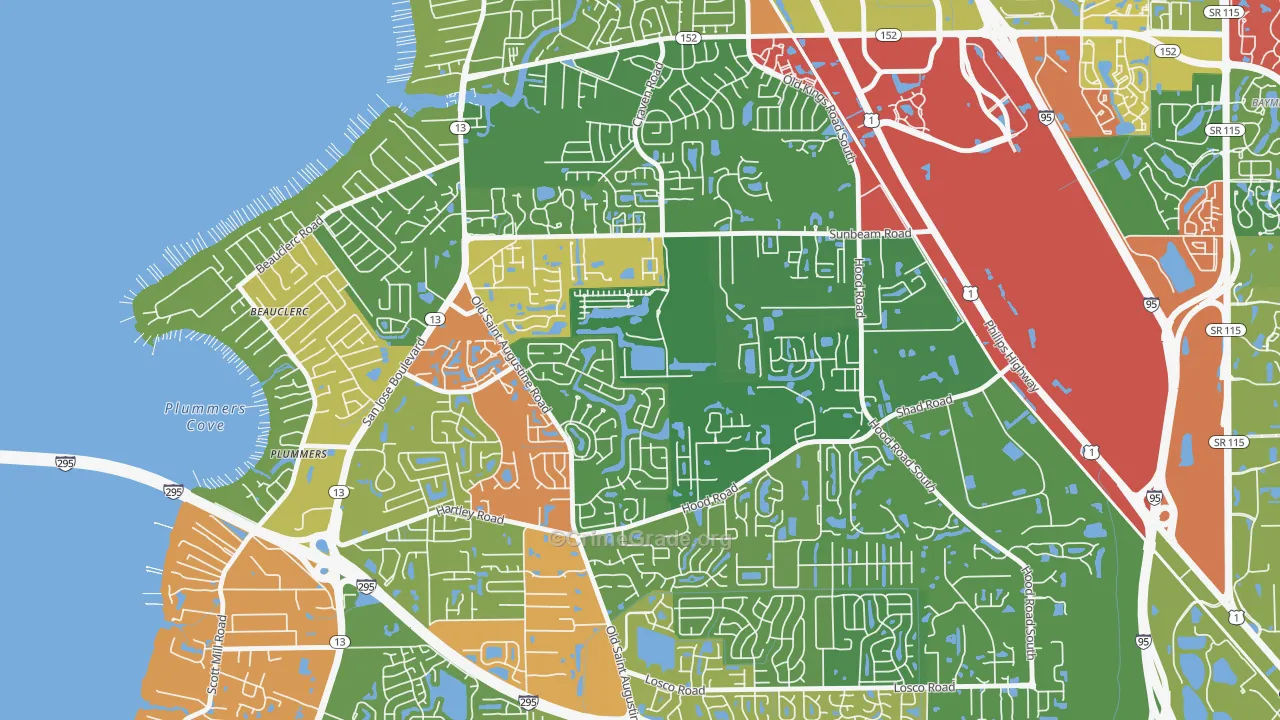 Sunbeam, Jacksonville, FL Map of Vandalism Rates
