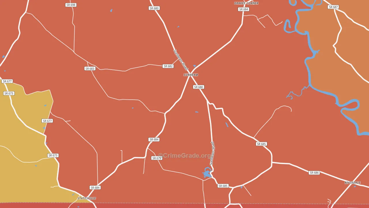 Sunbeam, VA Map of Vandalism Rates