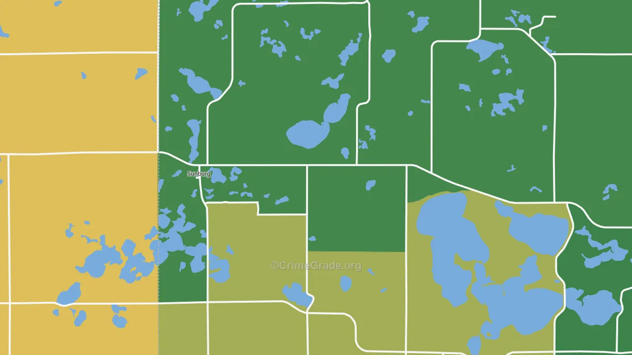 Sunburg, MN Map of Vandalism Rates