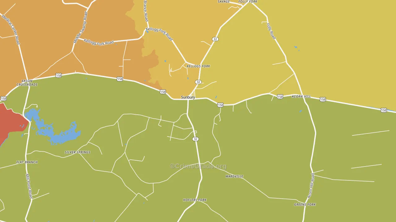 Sunbury, NC Map of Vandalism Rates