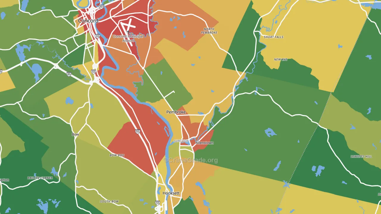Suncook, NH Map of Vandalism Rates