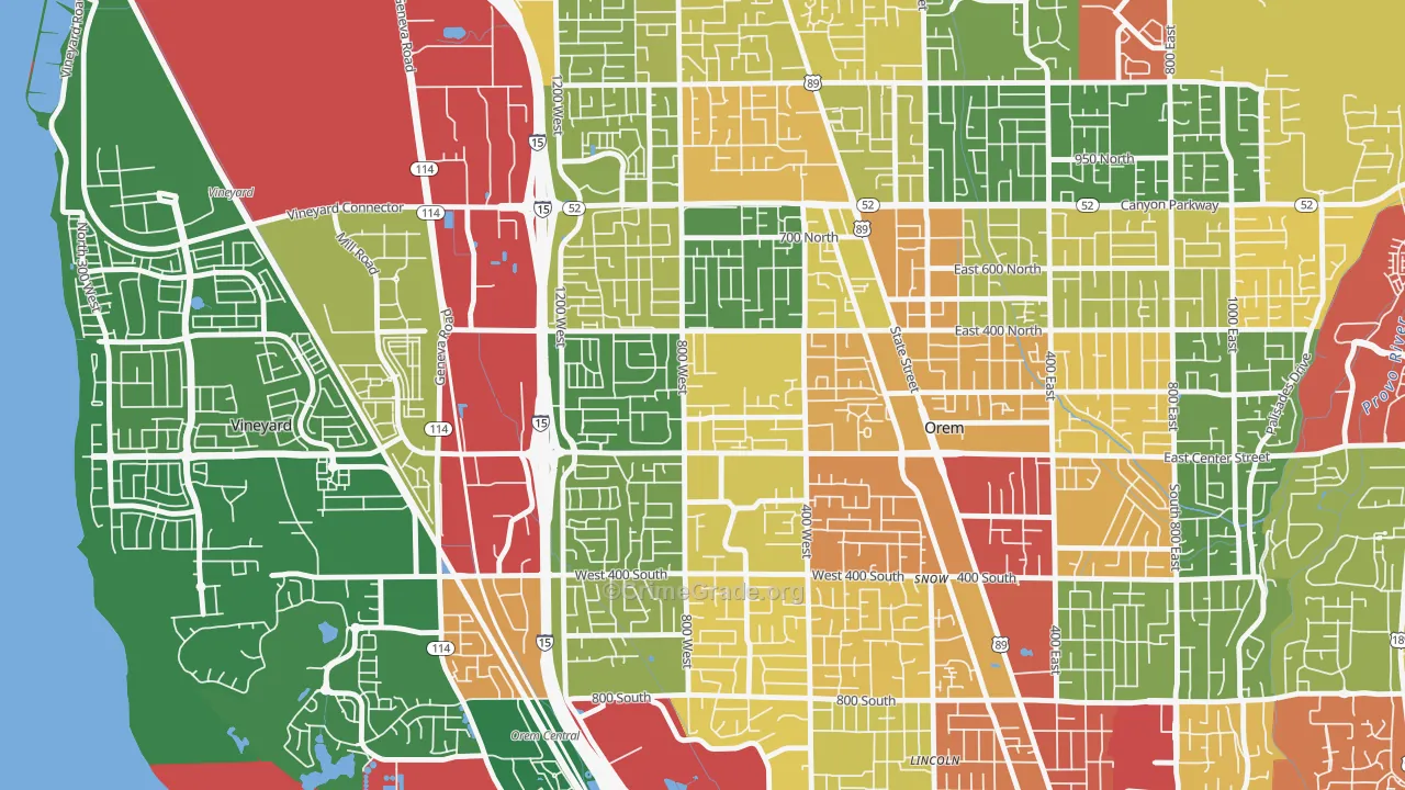 Suncrest, Orem, UT Map of Vandalism Rates