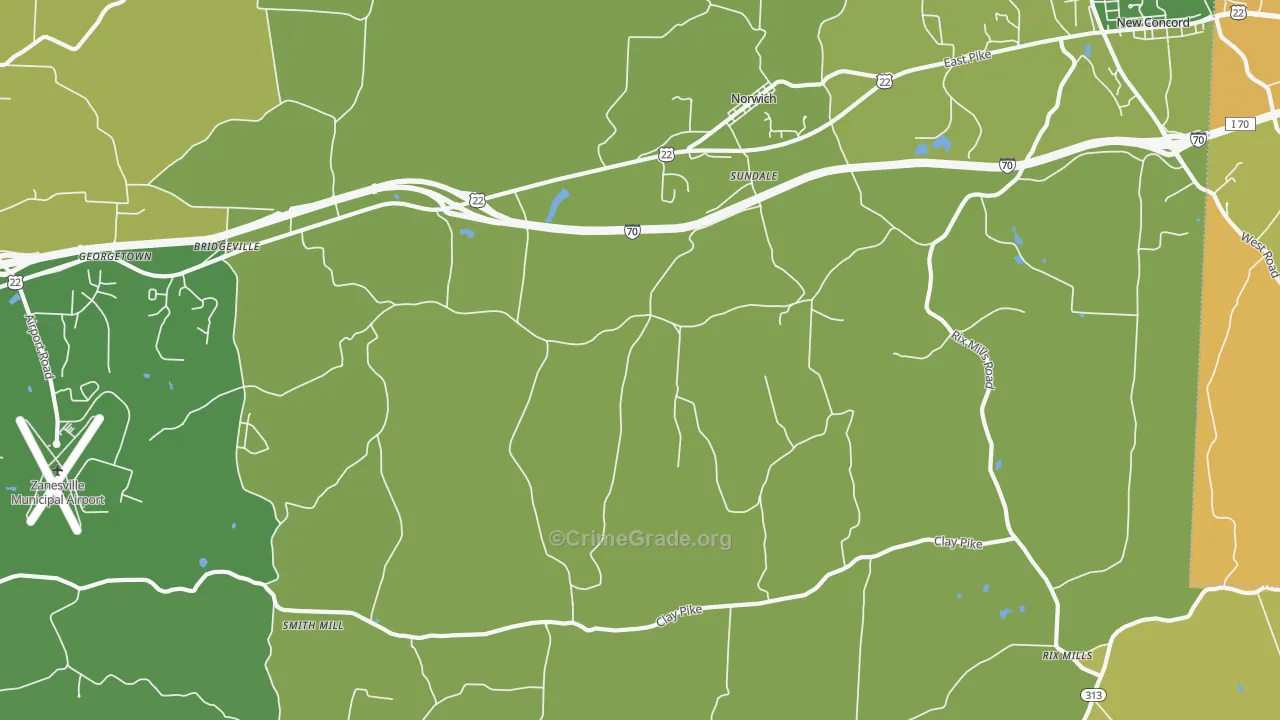 Sundale, OH Map of Vandalism Rates