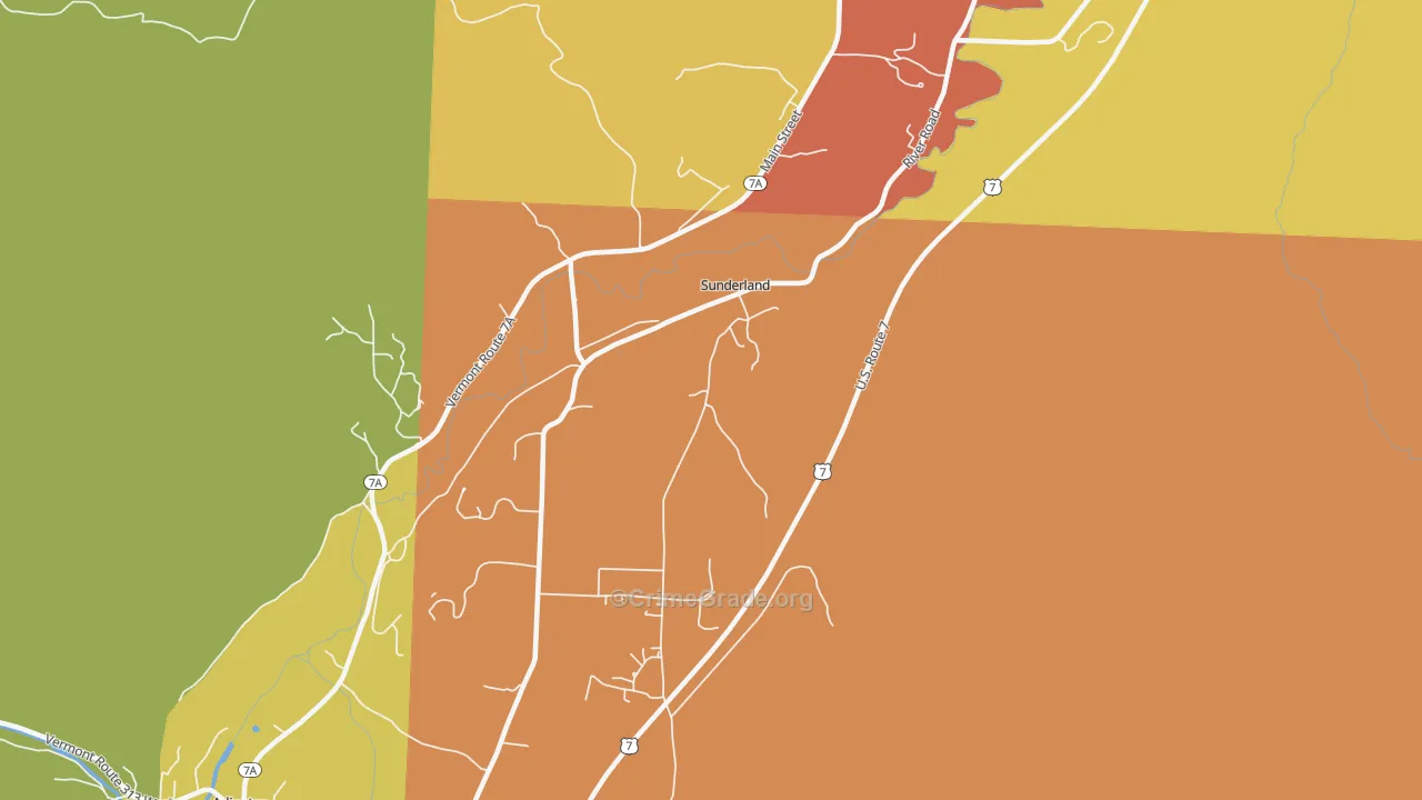 Sunderland, VT Map of Vandalism Rates