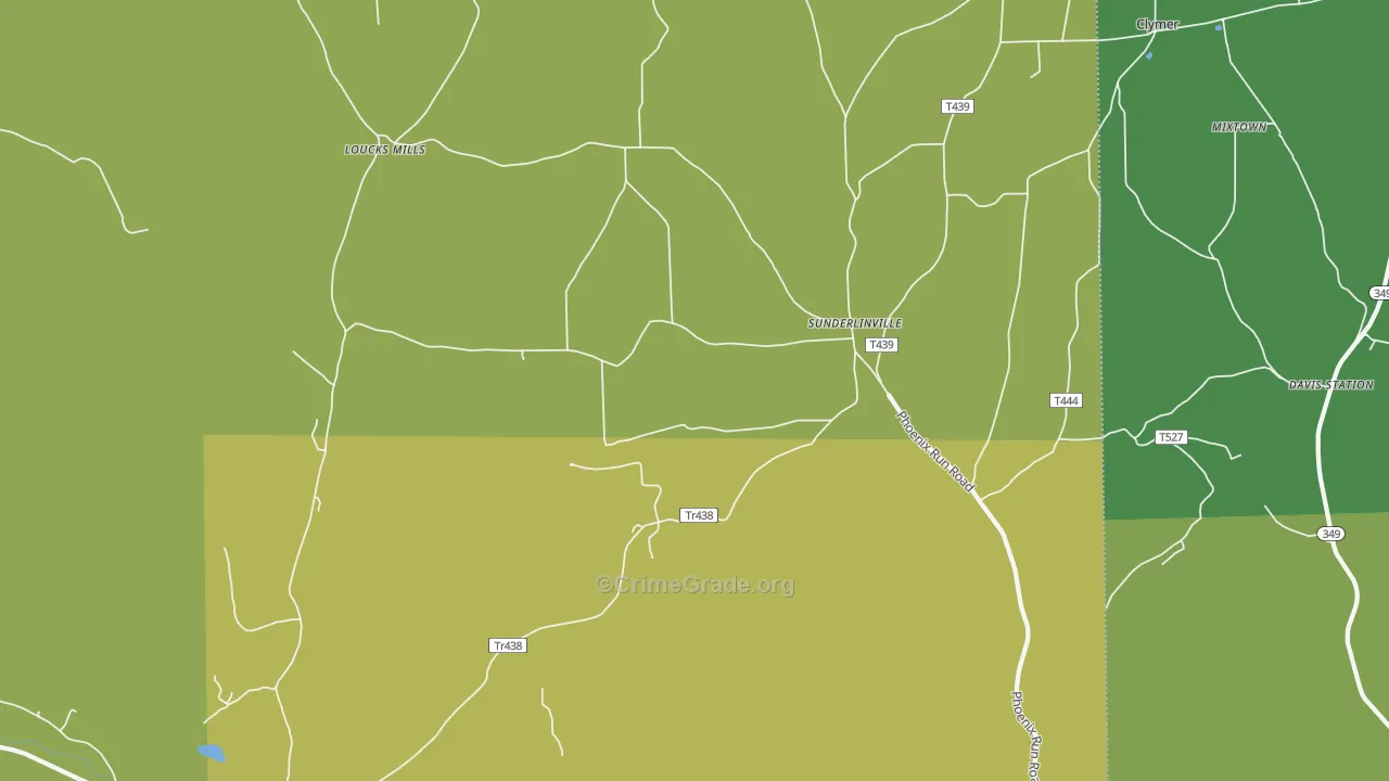 Sunderlinville, PA Map of Vandalism Rates